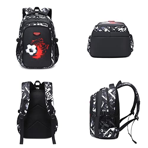 GUIVITU-Cartable-garcon-Sac-a-Dos-Ecole-Teenager-Unisexe-Ensemble-de-Cartables-Ado-Nylon-Impermeable-College-Backpack-Etui-a-Crayons-Cadeau-pour-Adolescent