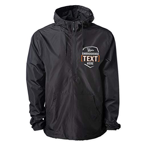 Teeamore Custom Embroidered Windbreaker Half-Zip Jacket For Men Women Personalized Embroidery Rain Jacket #TOP12