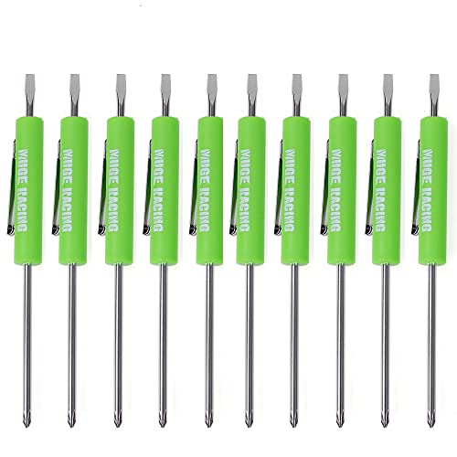 Image of Pocket Screwdriver Double End and Slotted Set Mechanical Magnetic Slotted Head with Clip, Mini Pocket Screwdrivers for Mechanics, Electricians (10Pcs, GREEN)