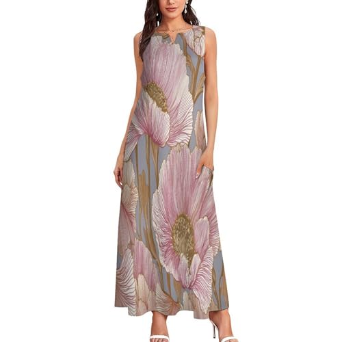 Robe longue été fluide S-5XL : sublimez vos formes sans transpirer