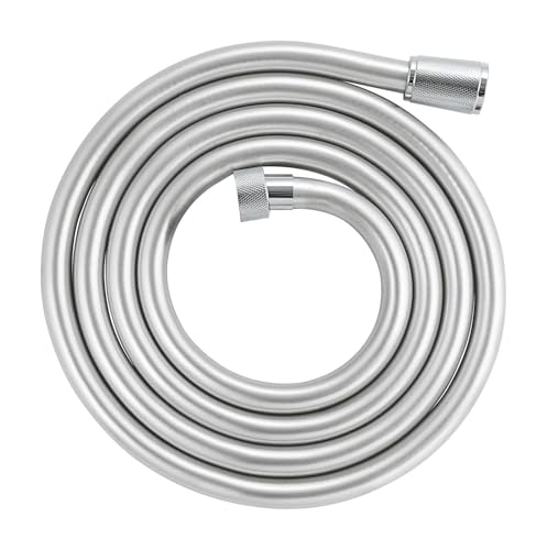 GROHE VitalioFlex Silver TwistStop - Smooth Shower Hose 2 m, (Tensile Strength 50 kg, Pressure Resistance Up to 5 Bar, Heat Resistance 70°C, Universal Connection G 1/2'' x 1/2''), Chrome, 27507001