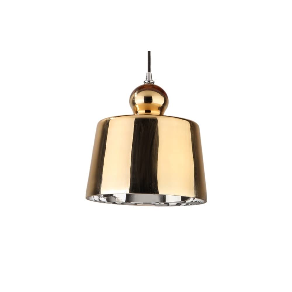 Lampe à suspension en verre moderne plaqué or au design épuré