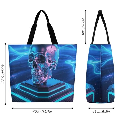 Pensive Woman Tote Bag for Women - Reusable Foldable Grocery Shopping Bag, Crossbody Shoulder Handbag2
