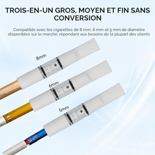 CaLeQi Filtres à Cigarettes Lot de 10, Blanc Pur Filtre à Cigarette – vue 3