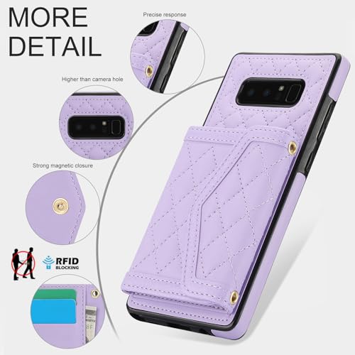 Étui Note 8 avec emplacement cartes de crédit et verre trempé inclus - 4