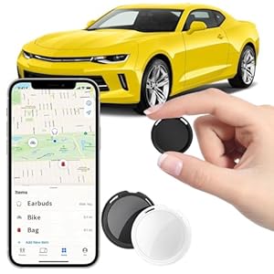 2 Pack Mini GPS Tracker for Car Work with Find My (iOS Only) Real Time Bluetooth Worldwide Coverage Tracking Device Hidden for Cats Truck Motorcycle No Subscription o rMonthly Fee No SIM Card Required