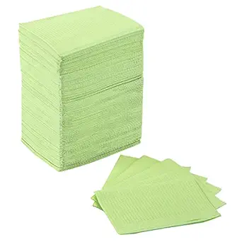 JMU 125 Pack Dental Bibs, Disposable Dental Bibs 3-Ply Waterproof Patient Bibs Tray Covers 13