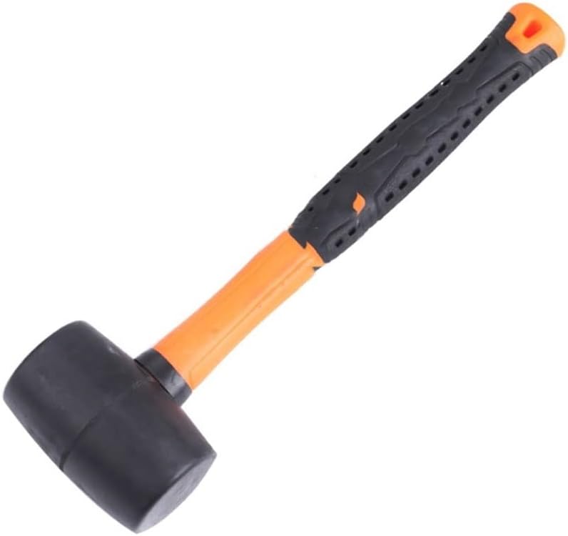 INLIMA Hammer Rubber Mallet Hammer Fiberglass Grip Handle Hammer Head Fiberglass Handle Rubber Grip for Flooring Woodworking Ergonomic