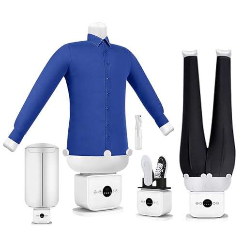 Stiratrice Automatica, Manichino Stira Camicie, Asciugatura e Stiratura a 360° Senza Punti Ciechi, Ferro da Stiro Gonfiabile per Indumenti di Tutte Le Taglie,Standard + Dryer Cover