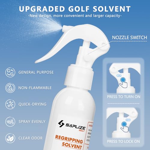 SAPLIZE Golf Regripping Kits, einschließlich 15 Bändern mit Papierrücken und 5 Unzen Lösungsmittel