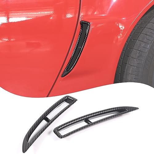 Lcojicep Rear Car Fender Side Vents Compatible with Chevrolet Corvette C6 2005-2013,Side Fender Vent Air Wing Cover Trim ABS Air Flow Intake Hole Grille Auto Exterior Accessories, Carbon Fiber Grain by Lcojicep - Used condition - US$11.87