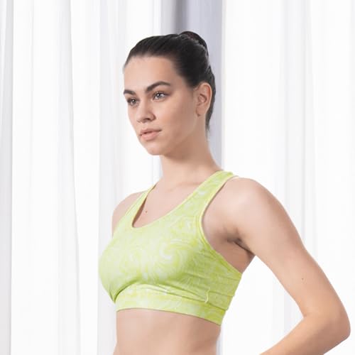Image of SOIE Women's Medium Impact Quick Dry Padded Racerback Printed Athleisure Sports Bra