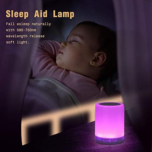 Bedside Lamp Night Light Bluetooth Speaker, Yeewarm Touch Control Mood Light with 3 Touch Dimmable Modes and 7 Colors Switch Rechargeable, Gift for Women Men Teens Kids
