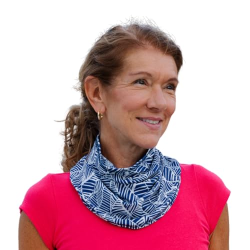 Image of BANDI UPF 50+ Reversible Sun Wrap - Lightweight UV Neck Gaiter for Women, Travel Scarf, Outdoor Protection, Made in USA - Reversible Dual Print, Coastal /Daisy Dots