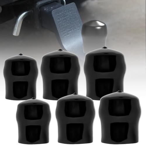6-Pack Trailer Hitch Ball Covers 1-7/8 2 2-5/16 Towing Ball Dustproof Antirust Protective Caps fit SUV Trucks RV Boat Caravan Trailer Ball & More Accessories (Black)