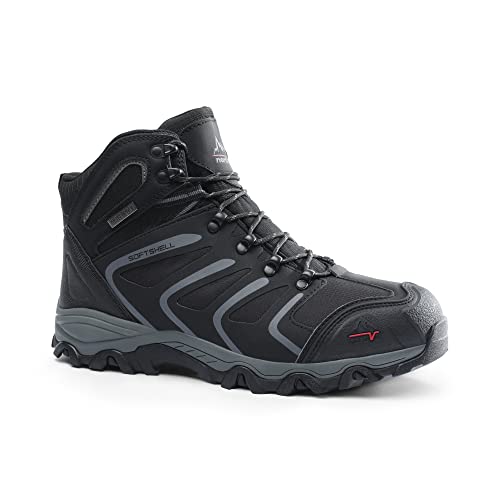 Nortiv 8 Mens Wide Black Grey Ankle High Waterproof Hiking Boots Outdoor Lightweight Shoes Trekking Trails 160448_M-W Size 11 Wide M Us, Black/Dark/Grey #TOP5