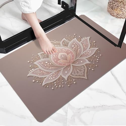 Mandala minimaliste tapis d'entrée antidérapant lavable en machine - 5