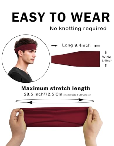 Image of Headbands for Men & Women, Sweat Headband Non-Slip Sweatband Sports Running Cycling Yoga Basketball Workout Football Training