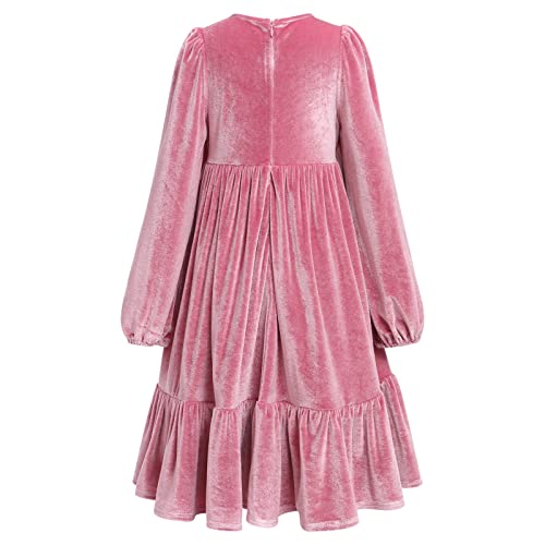 Little Girls Velvet Dress for Kids Princess Vintage Dresses Christmas Party Casual Fall Winter Outfit3