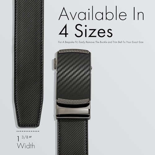 (Not Made In China) Men's Belt, Leather Ratchet, Adjustable and Customizable Fit, Gift Box Packaging4