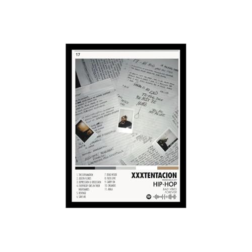 Image of BLINKART XXXTENTACTION- 17 Wall Photo Frames | Wall Art for Bedroom, Living Room, Studio or Office | Album Cover Print with Spotify Song Link QR Code | Gift for Fans - 8x12 In