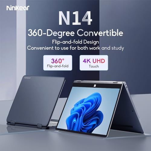 N14 Computador laptop 14 polegadas 4K UHD IPS Tela 3840 * 2160 Display 360 ° Flip-and-fold Design 12