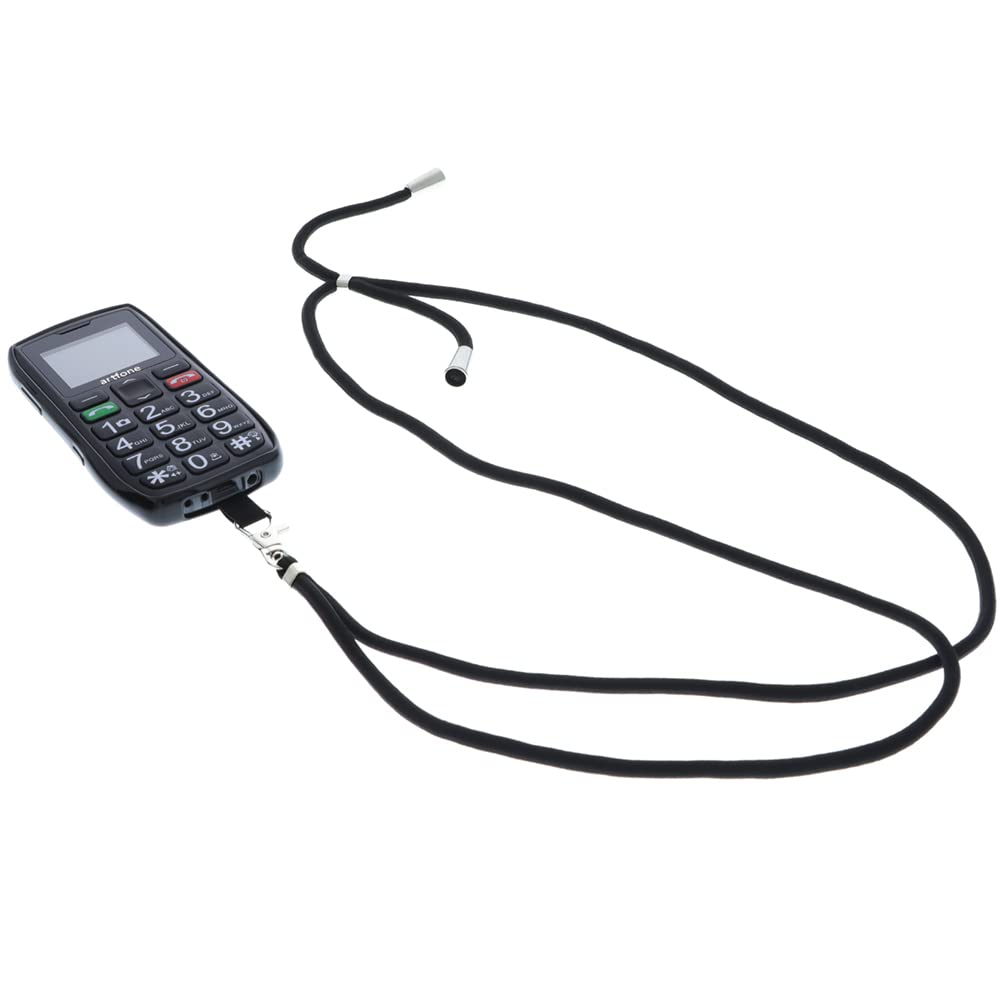 Cover Con Tracolla Per Artfone C1+ / C1 Plus - Custodia Protettiva In TPU Con Catena (Nero)