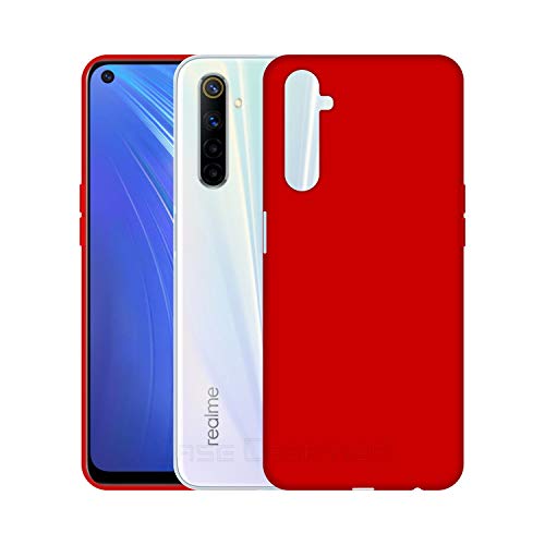Image of Case Creation Luxurious OG Series for Realme 6 Case Cover,Anti-Dirty Slim Case Frosted Matte Cute Candy TPU Raised Bezel (Splash of Color) Back Cover for Realme 6 - Glamour Red