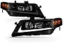 ACANII - For Black Smoked 2004-2008 Acura TSX CL9 LED Tube Style Projector Headlights Headlamps Driver & Passenger Side