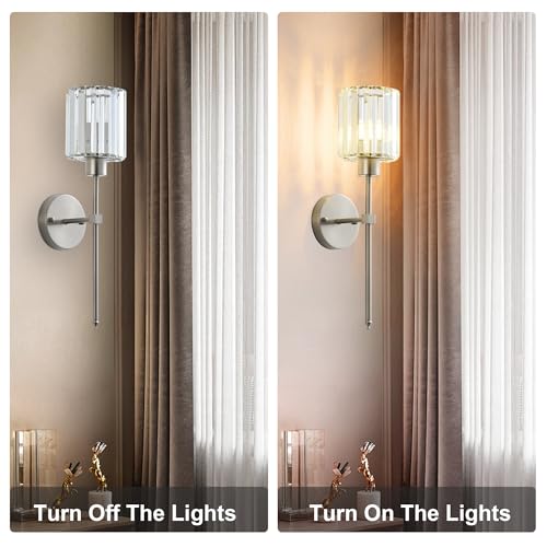 Image of KARTOOSH Hardwired Crystal Wall Sconces Set of 2