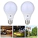 2-Pack E27 Dusk to Dawn LED Sensor Light Bulbs Built-in Photosensor Detection Auto Switch Light Indoor/Outdoor Lighting Lamp for Porch Hallway Patio Garage (9W 810Lumens, Cool White 6000K)