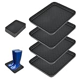 PEEXTBB Schuhabtropfschale, 4 Stück 35,8 x 28 x 3 cm Schuhmatte Abtropfmatte, Abtropfmattes mit Erhöhtem Rand Schuhablage, für Schuhe Regen Herbst Winter, Schwarz