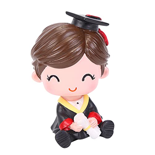 Milisten Figura Cabezona del Doctor Coche De Juguete Adorable para Decoracion De Graduacion Adorno De Escritorio Hecho De Resina para Celebraciones De Graduacion