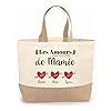 Sac cabas jute personnalisable "Les amours de " maman, mamie, tata, marraine, etc Cadeau Fête des mères, fête des grands-mères anniversaire Noël, cadeau personnalisé #1