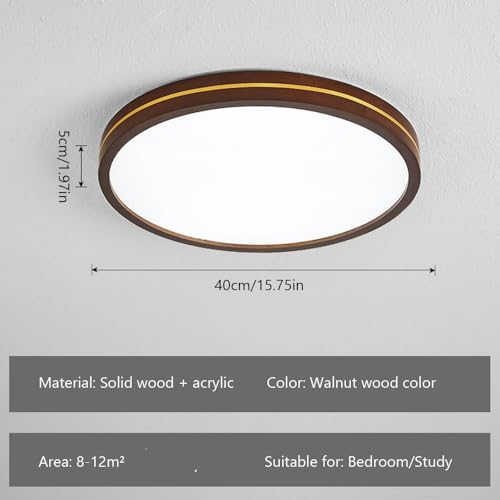 Plafon de techo de madera de nogal para techos bajos con luz ajustable de tres tonos 5