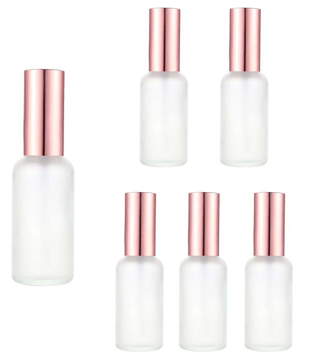 Flacons vaporisateurs vides en verre givré 50ml avec pulvérisateur doré