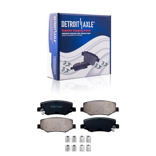 Image of Detroit Axle - Rear Brake Kit for 2007-2017 Jeep Wrangler 2018 Wrangler JK | Brake Rotors Ceramic Brakes Pads 2008 2009 2010 2011 2012 2013 2014 2015 2016 Replacement 12.44 inch inch Rotors