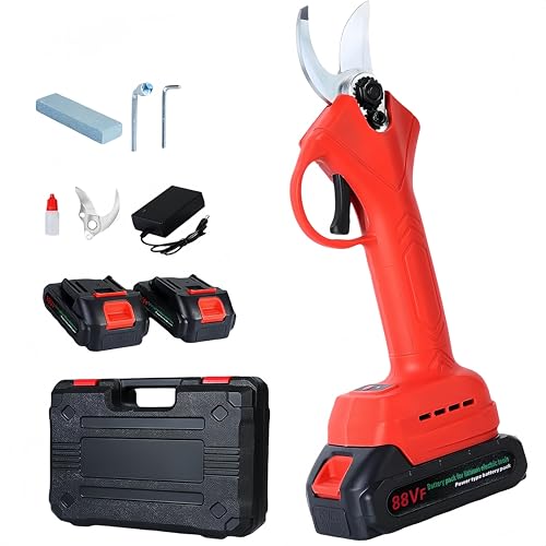 WUDLEP Electric Pruning Shears, Cordless Garden Shears, Branch Pruners, Cutting Diameter 1.2 Inch, Comes with 2 2000mAh Batteries, Charger and Replacement Blade Set for Gardening Tree Pruning