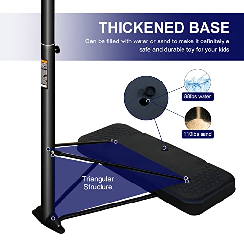 Haokang Portable Basketball Hoop 6-10 Ft Height Adjustable With 44" Backboard Free Standing Basketball Stand System #TOP4