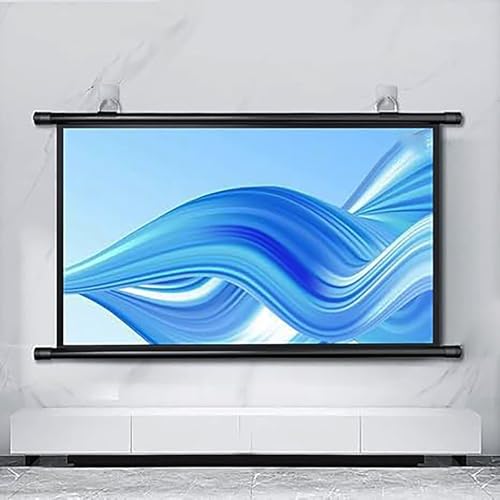 Pantalla manual proyector 16:9 72 pulgadas blanca miniatura 1
