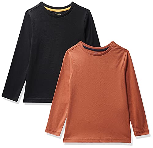 Image of Amazon Brand - Symbol Boy's Regular Fit T-Shirt (PAG 507 Black & Orange 2-3 Years)