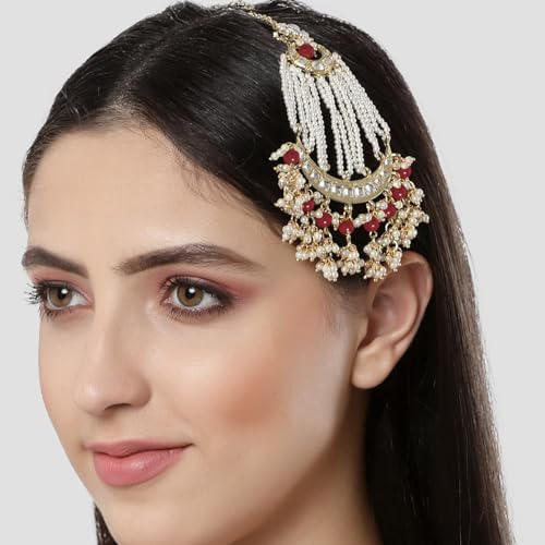 Image of Karatcart Gold Plated Handcrafted Kundan Passa for Women
