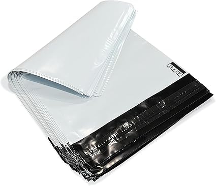 JeeJaan® 100 White Large Postage Bags 17" x 22" (432 x 558mm) Strong Durable Self Adhesive Large Parcel Mailing Postal Bag Recyclable Tear-Proof Shipping Mailers | Waterproof Courier Delivery