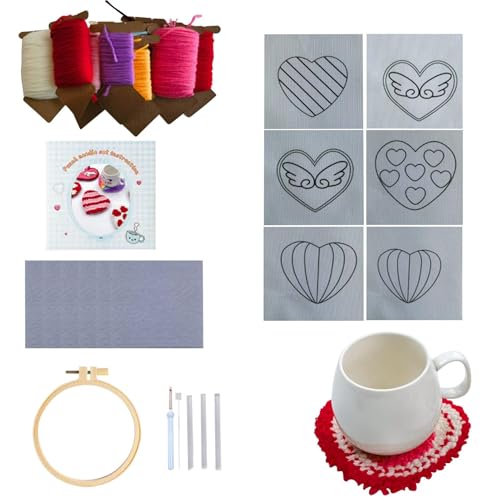 Kit punch needle débutant pour éviter les taches de café sur la table