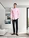 Kinkia Mens Tuxedo Shirts Slim Fit Long Sleeve Button Down Pleated Dress Shirt Tops for Prom Party Wedding(KK0026-Pink01-2XL)