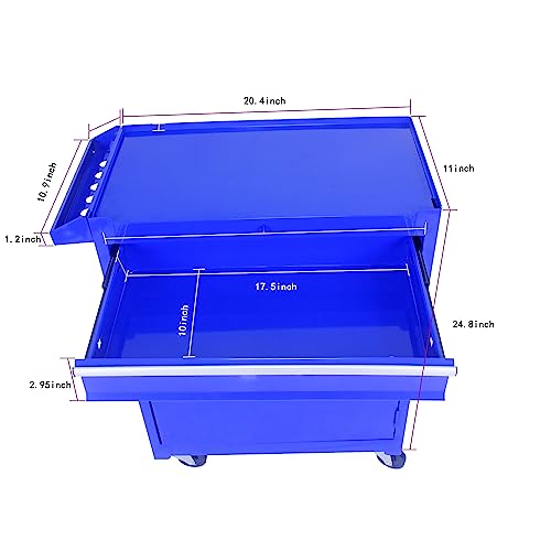 Nifoti 5 Drawer Rolling Tool Chest,Tool Storage Cabinet & Tool Box Cart With Wheels, Big Tool Storage Removable Tool Box Combo,Tool Storage Box,Tool Case For Garage Warehouse Workshop (Blue) #TOP7