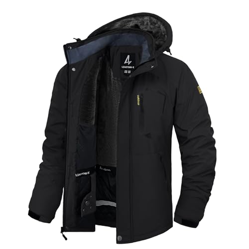 LZACTOIN-X Men's Winter Ski Jacket Waterproof Warm Fleece Coat Insulated Windproof Snowboard Jackets...