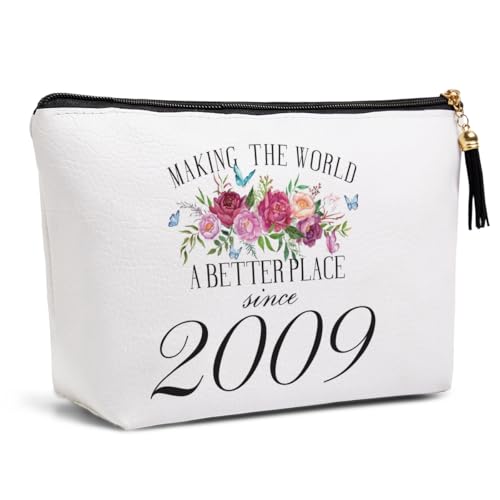 16th Birthday Gifts for Women Sweet 16th Gifts Friendship Gift Ideas for Her Women Teens Sister Funny Makeup Bag Travel Toiletries Bags Making the World A Better Place Since 2009 Bday Gift from Mom