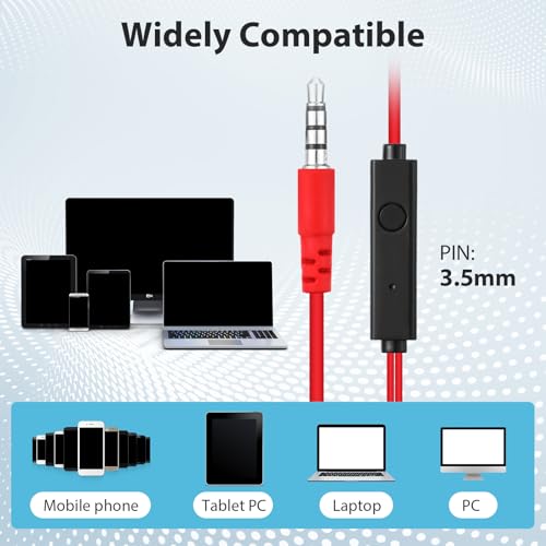 Image of Konohan 30 Pcs Over The Ear Earbuds Wired Sport Running Earphones Bulk 3.5 MM Plug Jack Wired Earbuds with Microphone Sweatproof Wrap Around Headphones with Over Ear Hook, 5 Colors