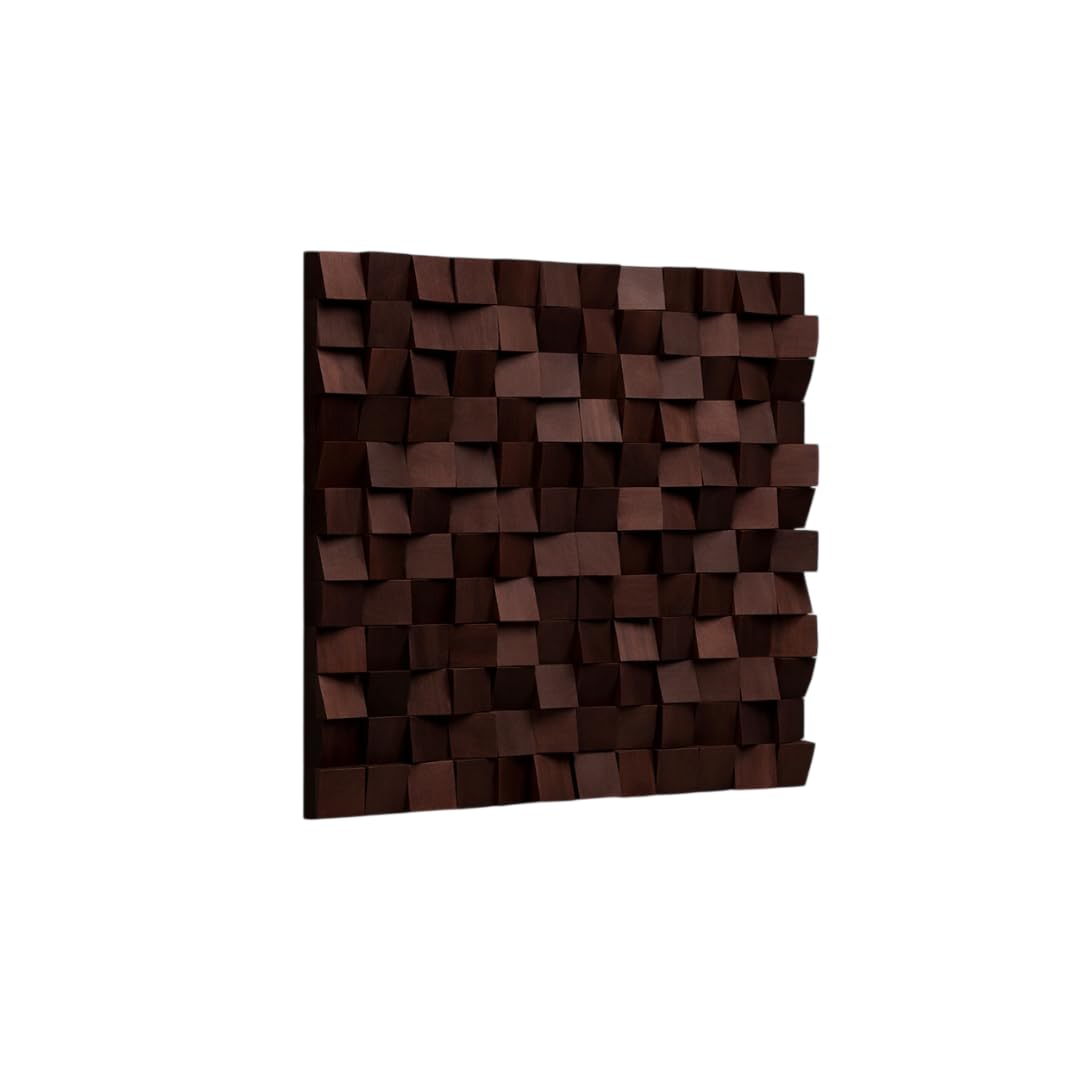 Timber Acoustics® BlockFuser for Sound Diffusion, Noise Reduction and Acoustic Room Treatment (1' x 1', Walnut)-image-9